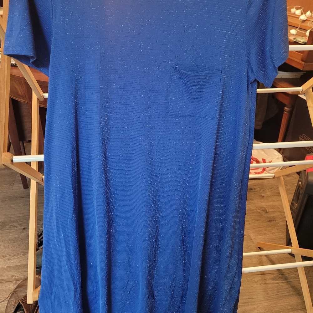 EUC Lularoe S Carly Beautiful Blue with Sparkle